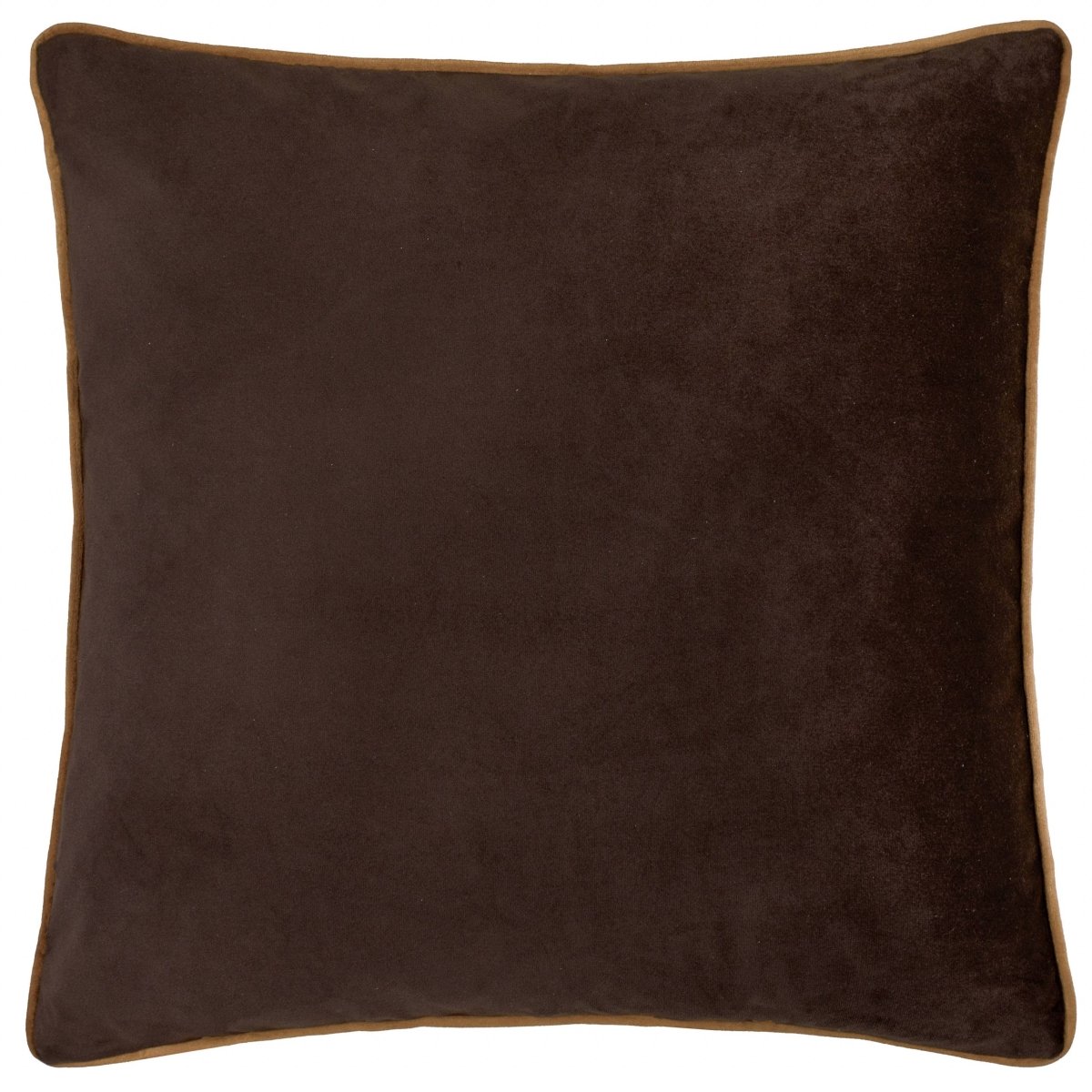 Meridian Velvet Cushion - Chocolate/Caramel - Draper and Mercer