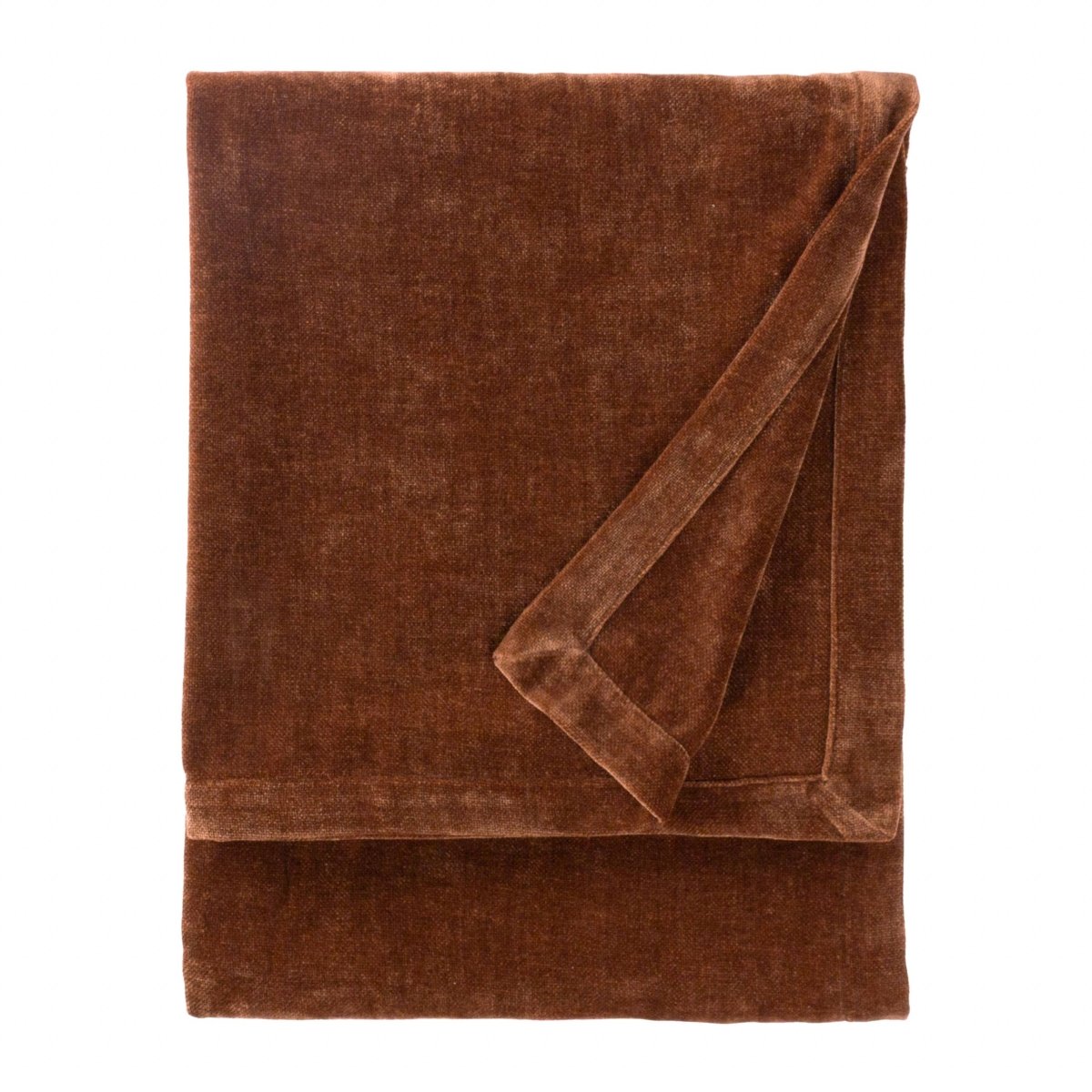 Heavy Chenille Velvet Throw Nutmeg: Nutmeg / 150 x 200cm - Draper and Mercer