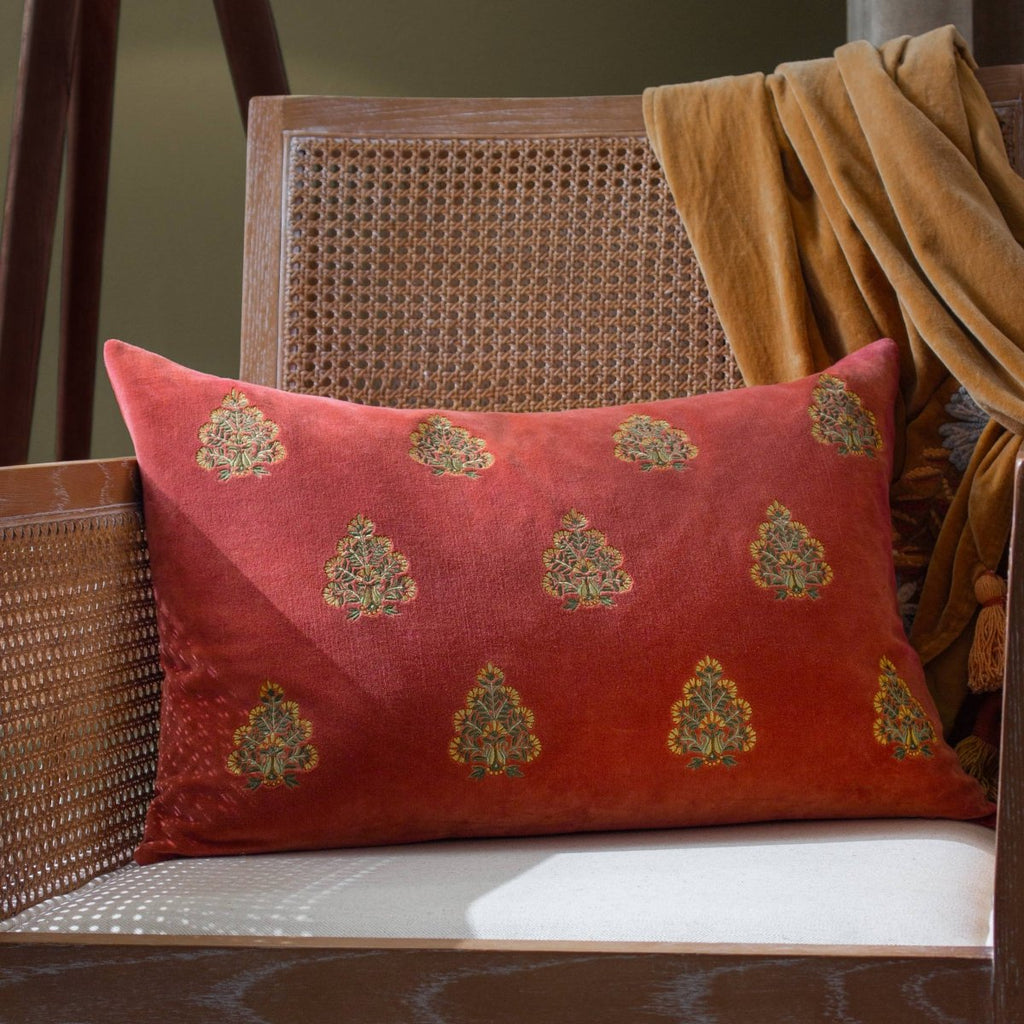 Embroidered Cushion - Regal Rose - Draper and Mercer