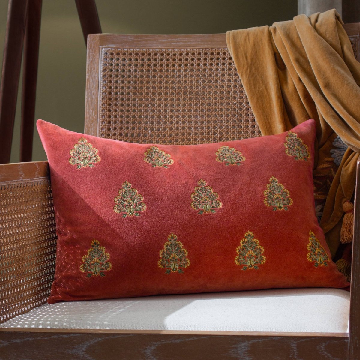 Embroidered Cushion - Regal Rose - Draper and Mercer