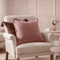 Washed Cotton Velvet Cushion – Rosewood - Draper and Mercer