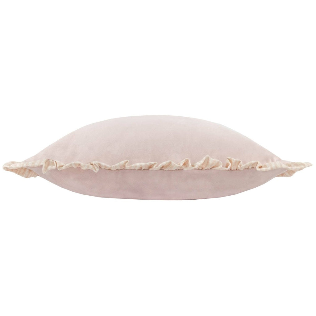 Matte Velvet Ruffle Cushion - Pink - Draper and Mercer
