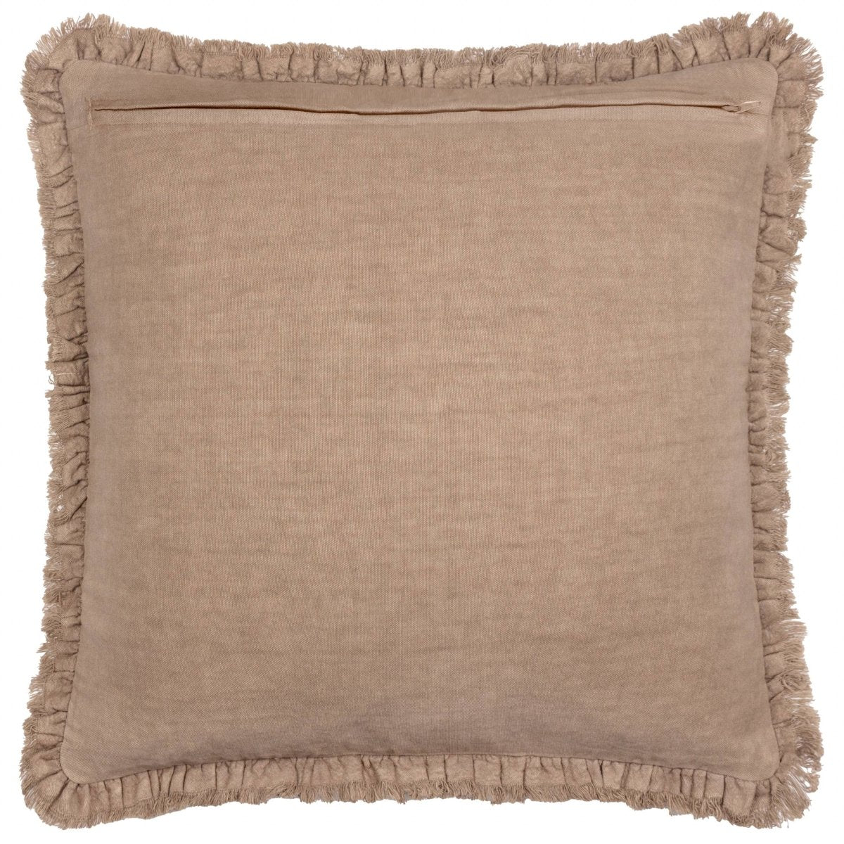 Washed Cotton Velvet Cushion - Chocolate - Draper and Mercer