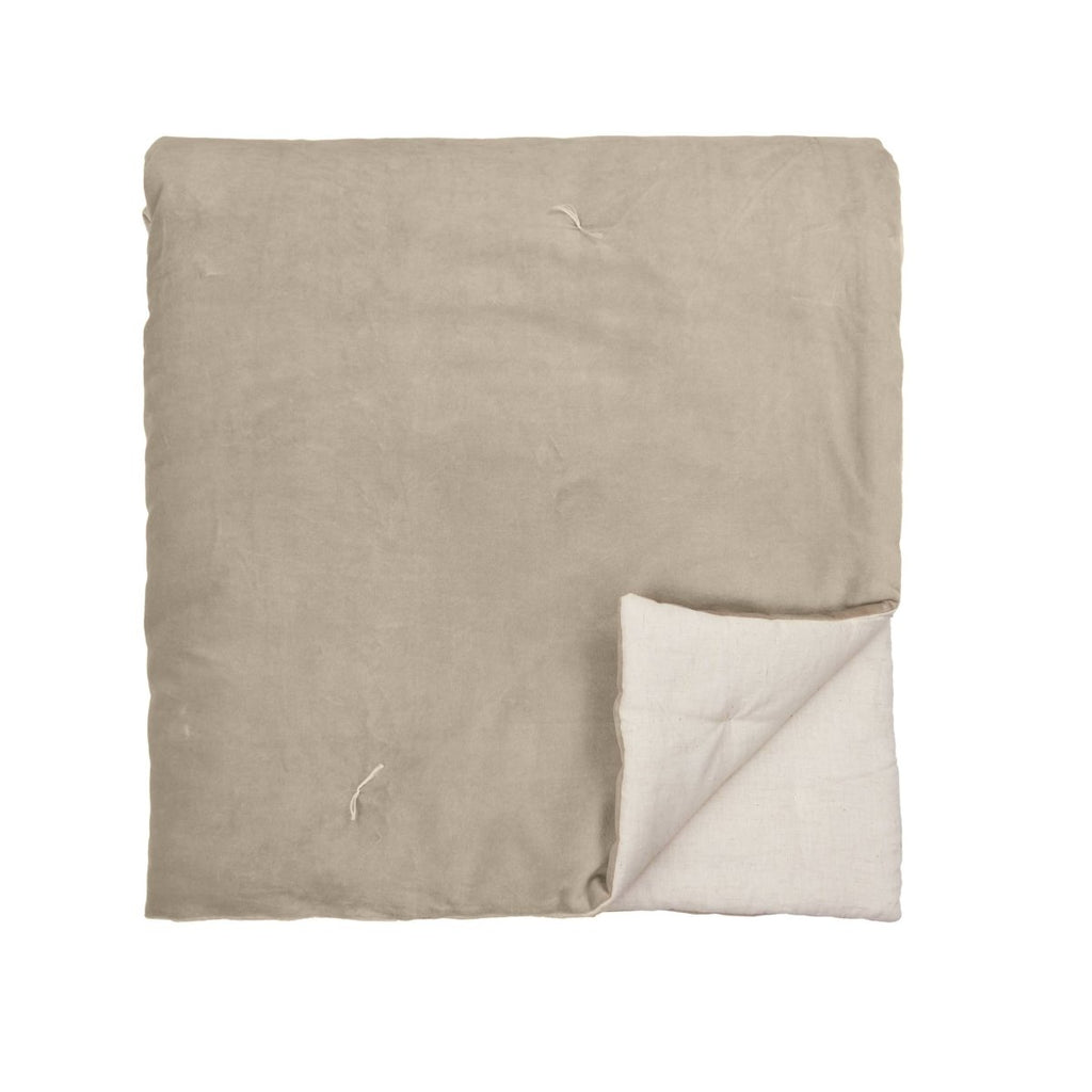 100% Cotton Velvet Bedspread - Natural - Draper and Mercer