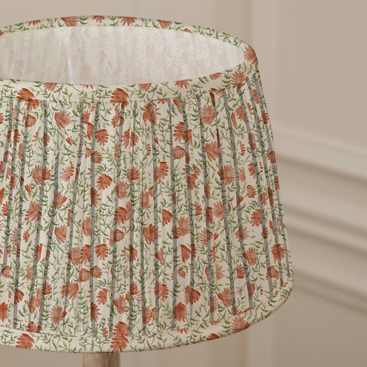 Pleated Tapered Lamp Shade - Terracotta - Draper and Mercer