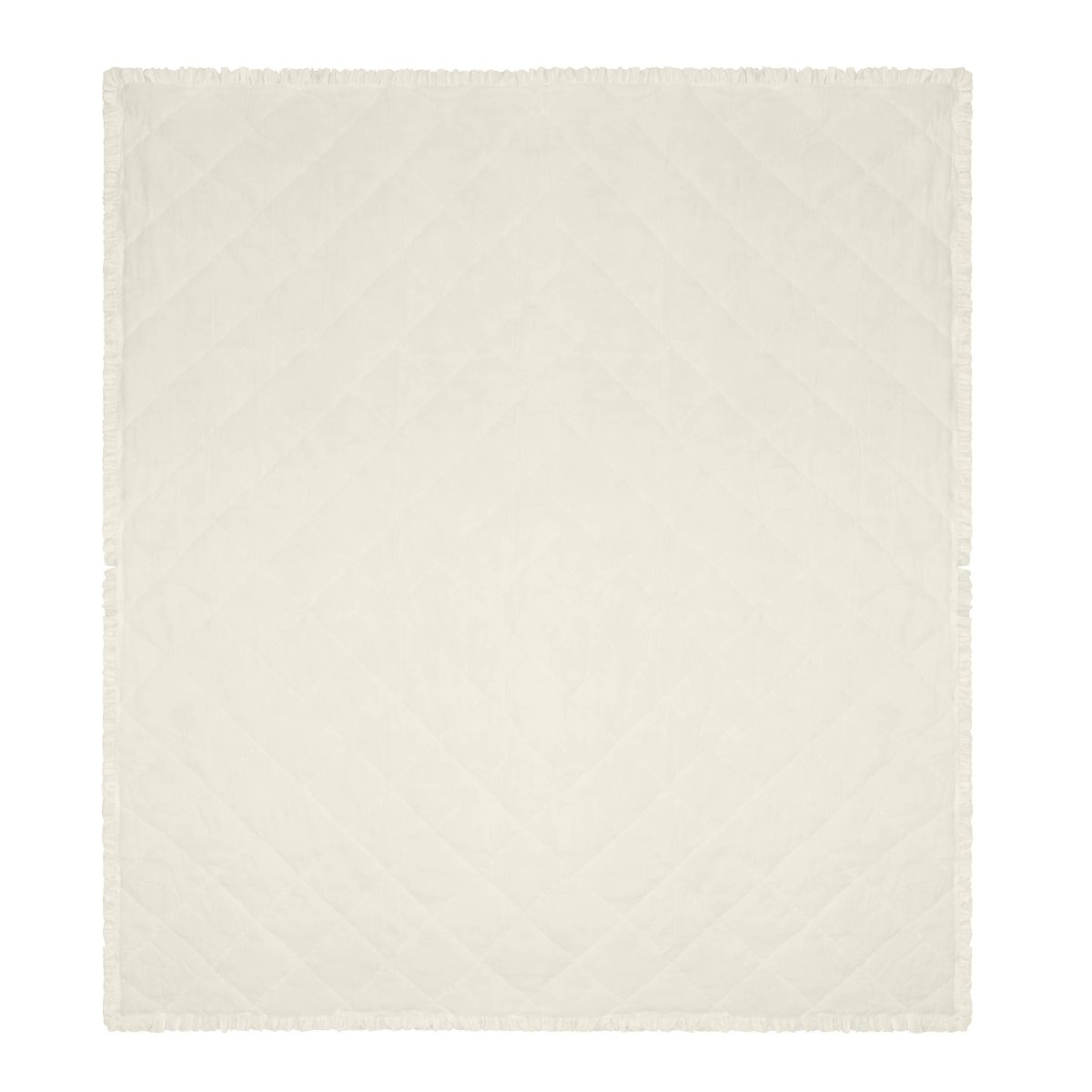 100 % Cotton Ruffled Bedspread - Moss - Draper and Mercer