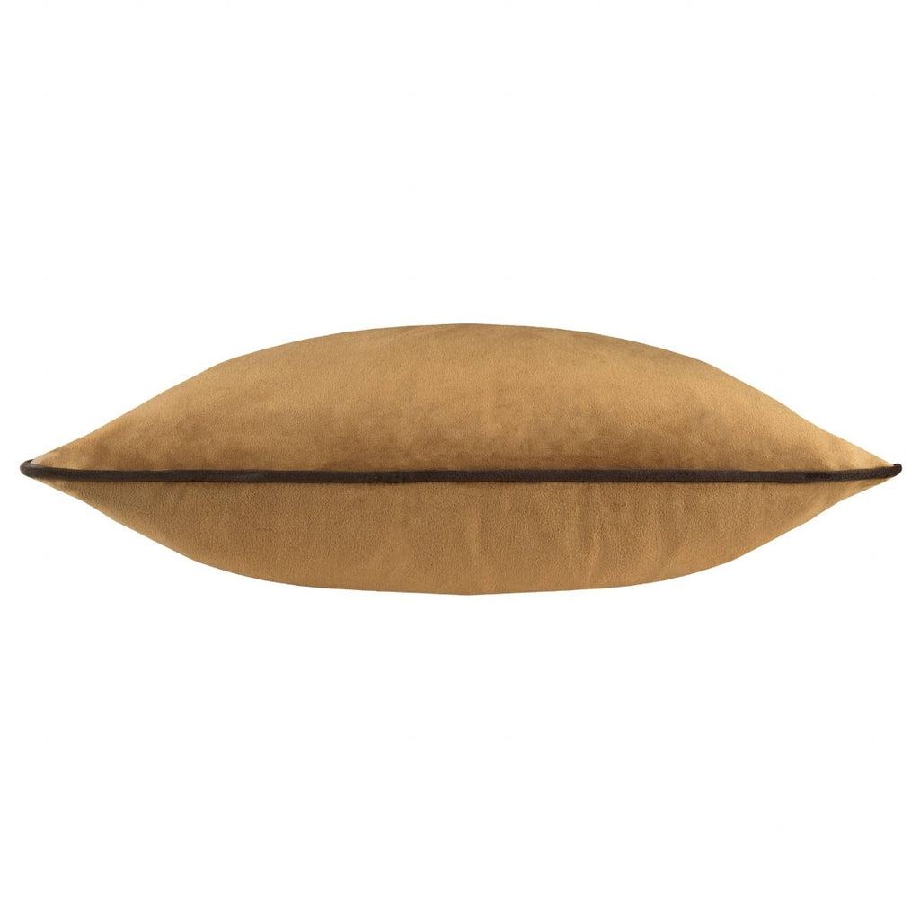 Meridian Velvet Cushion - Caramel/Chocolate - Draper and Mercer