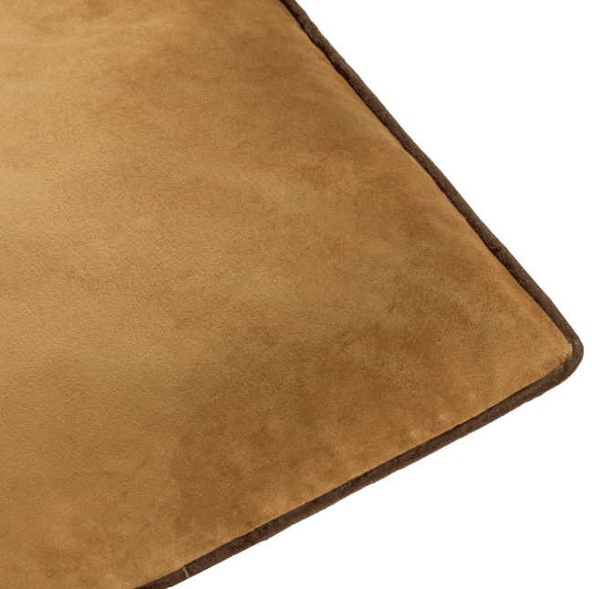 Meridian Velvet Cushion - Caramel/Chocolate - Draper and Mercer