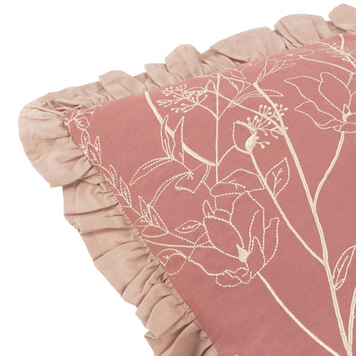 Embroidered Cotton Cushion - Petal - Draper and Mercer