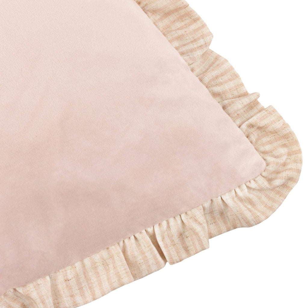 Matte Velvet Ruffle Cushion - Pink - Draper and Mercer