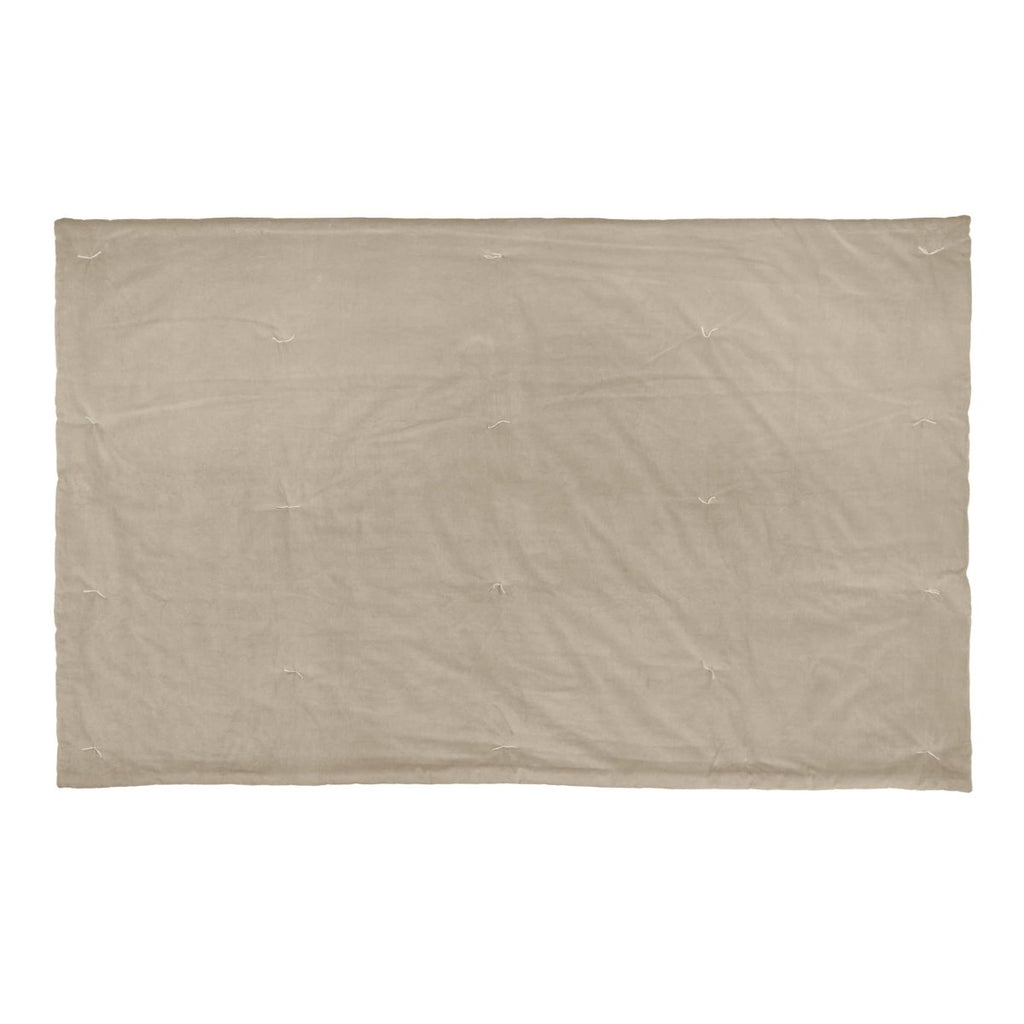 100% Cotton Velvet Bedspread - Natural - Draper and Mercer