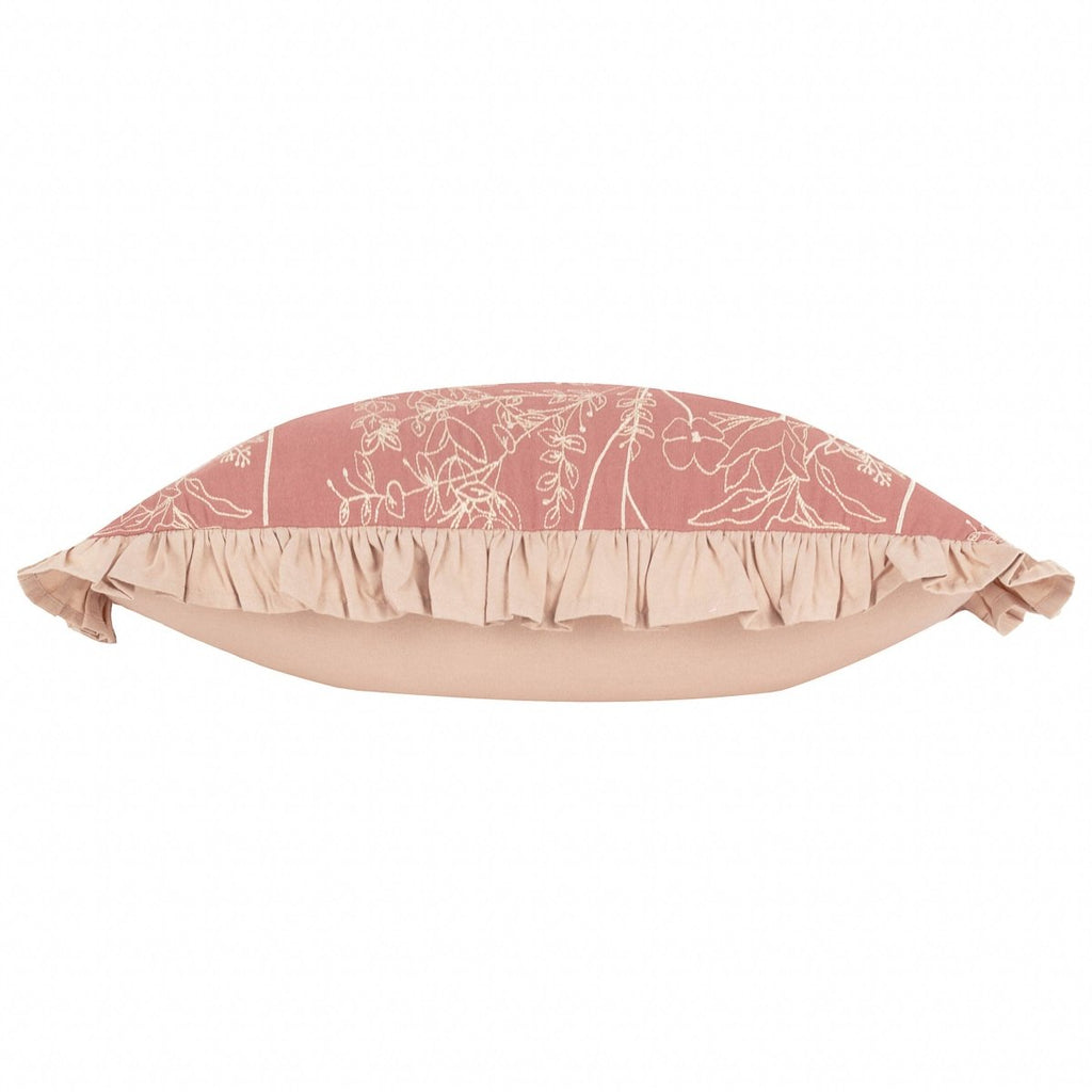Embroidered Cotton Cushion - Petal - Draper and Mercer