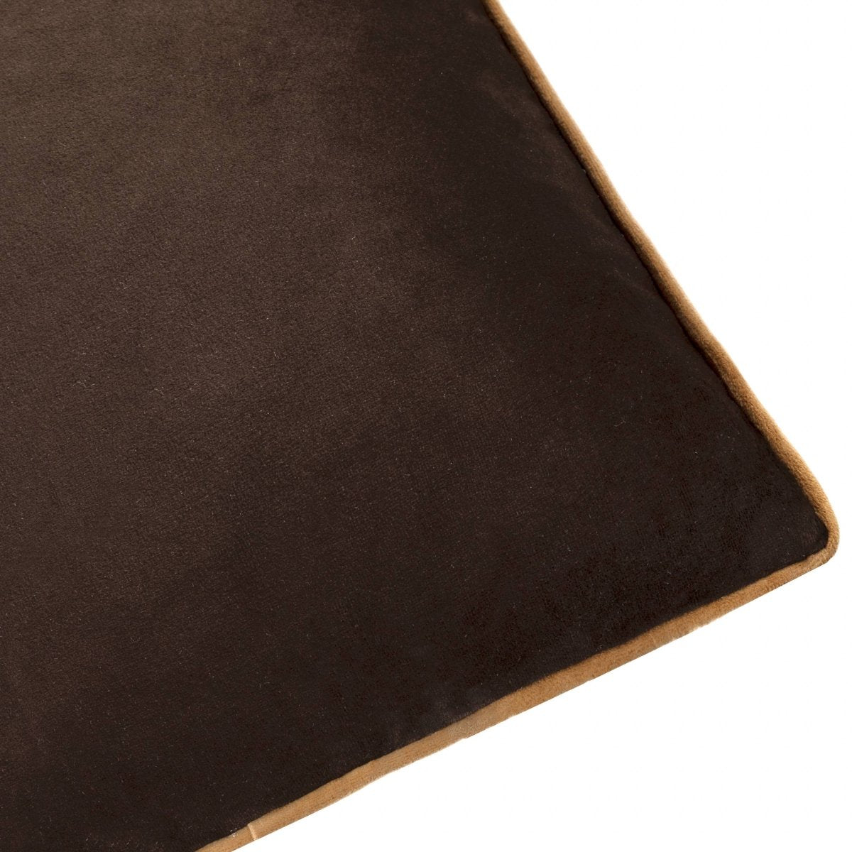 Meridian Velvet Cushion - Chocolate/Caramel - Draper and Mercer