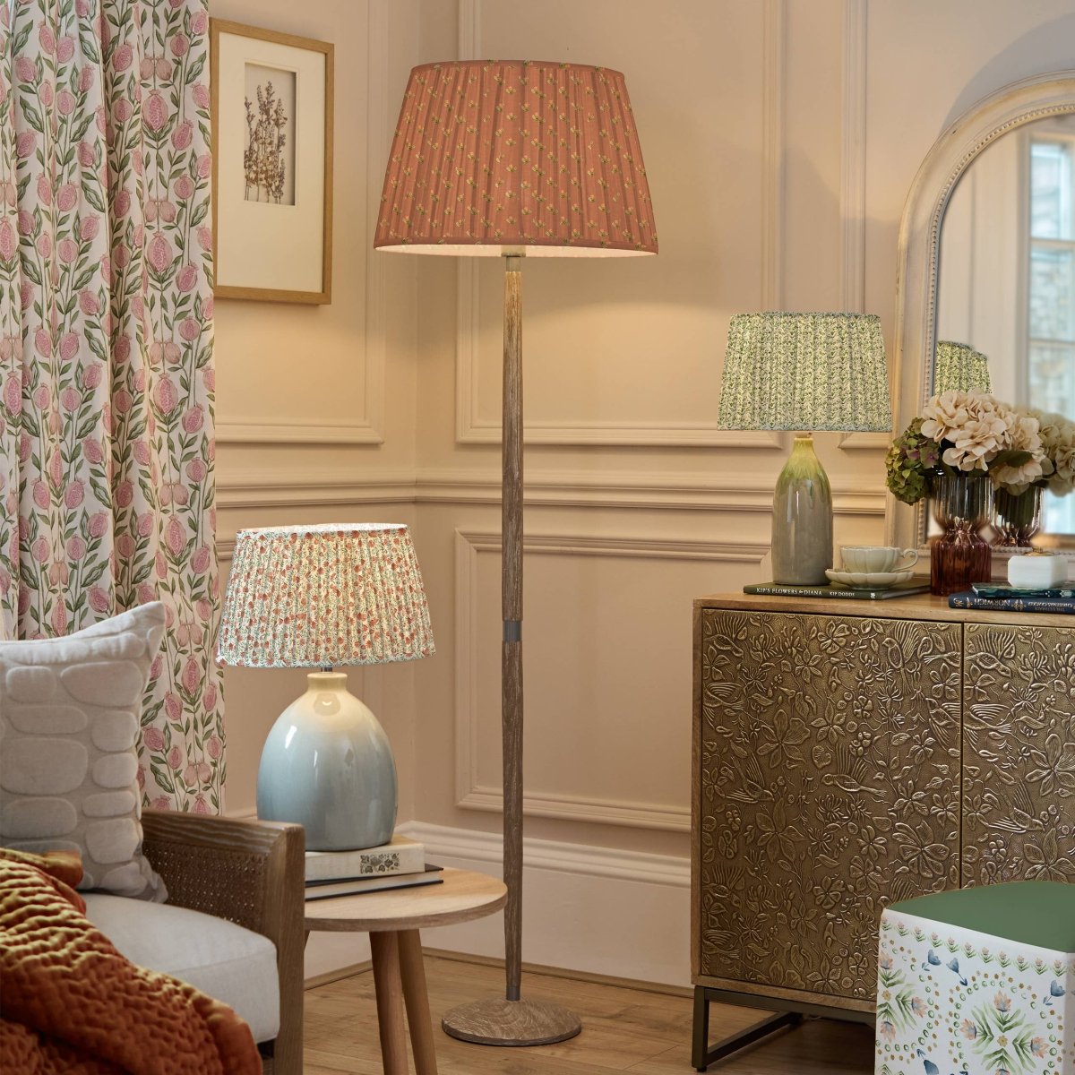 Pleated Tapered Lamp Shade - Terracotta - Draper and Mercer