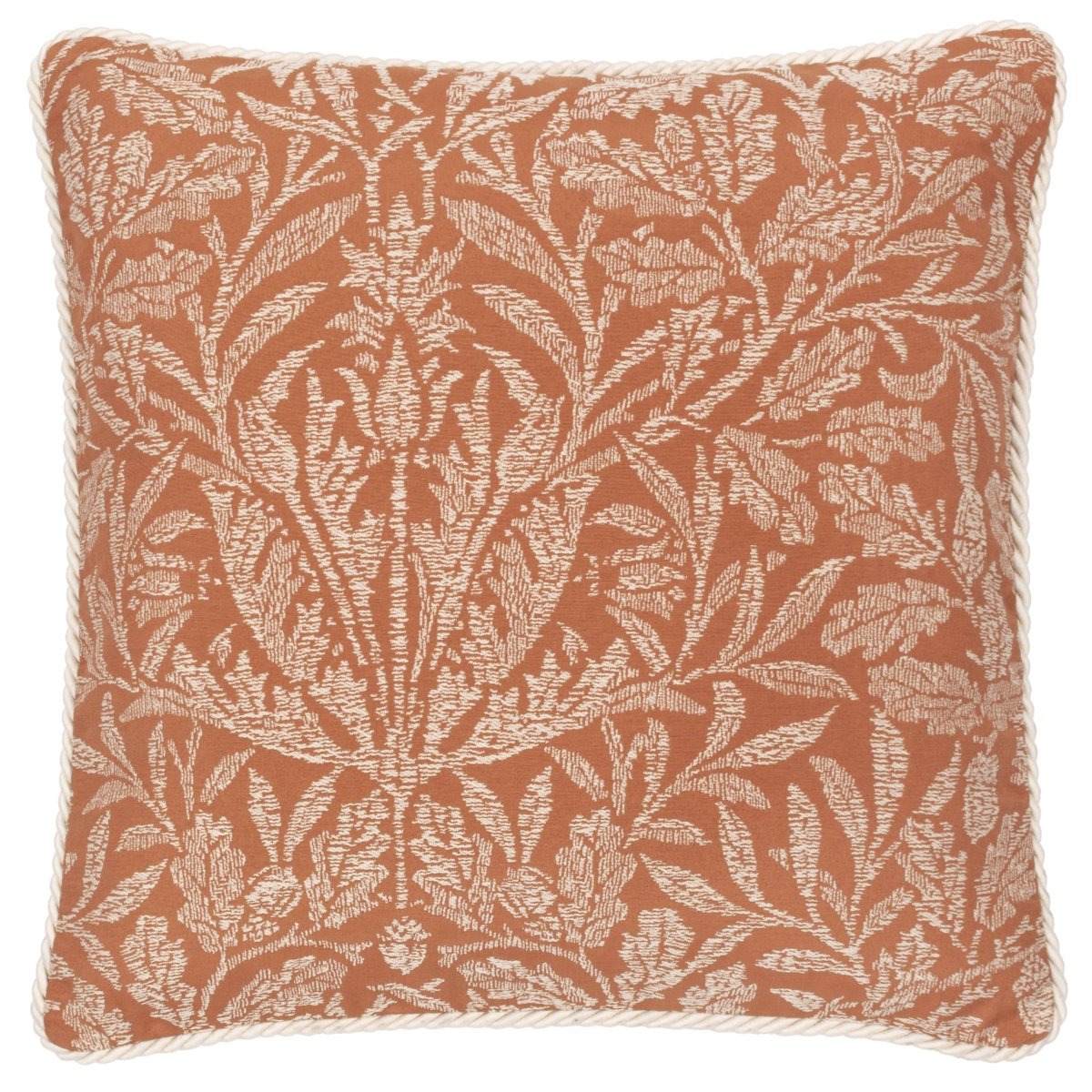Acorn Tonal Jacquard Cushion - Brick - Draper and Mercer