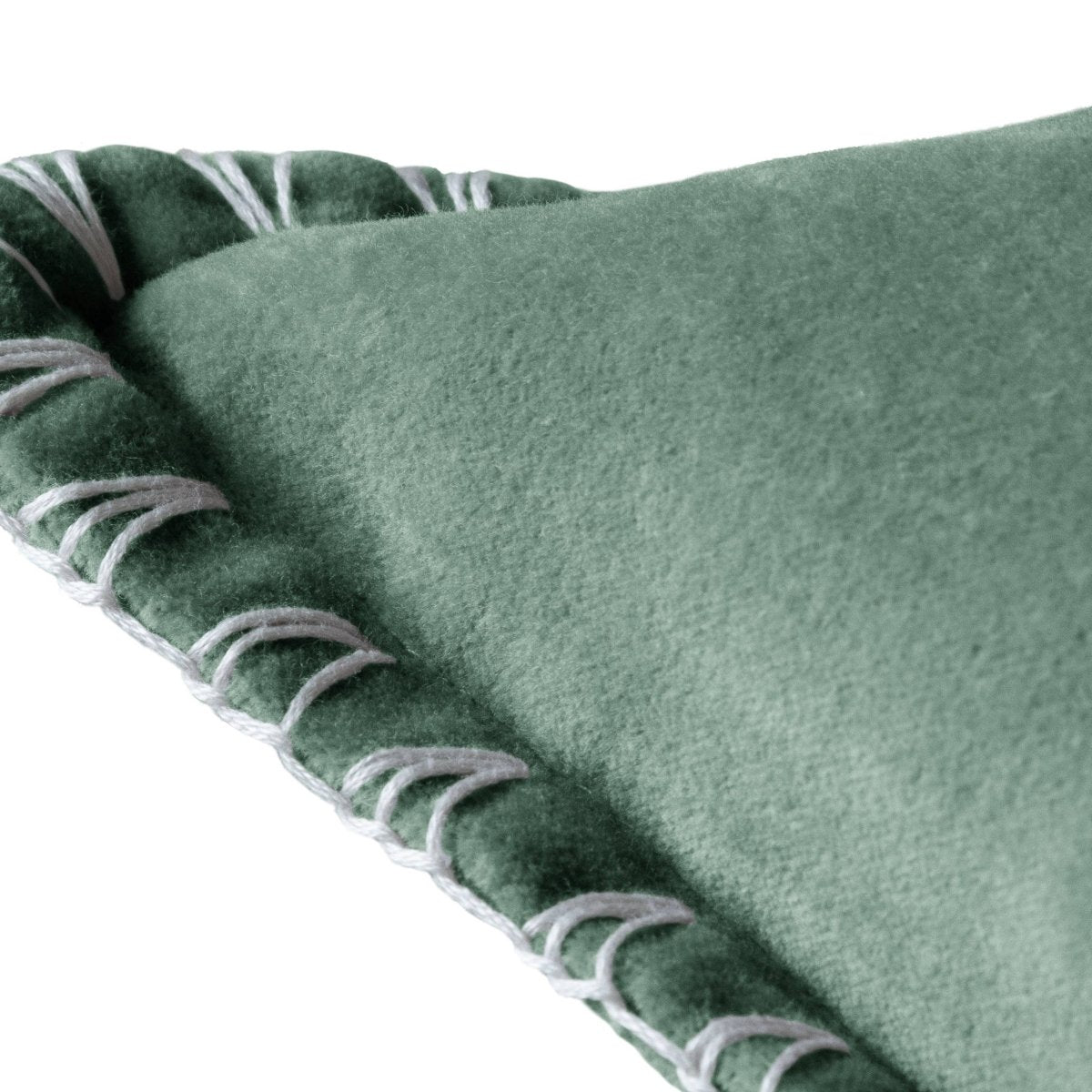Stitch Embroidered Cushion - Seafoam - Draper and Mercer