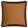 Halo Fringed Velvet Cushion - Caramel/Chocolate - Draper and Mercer