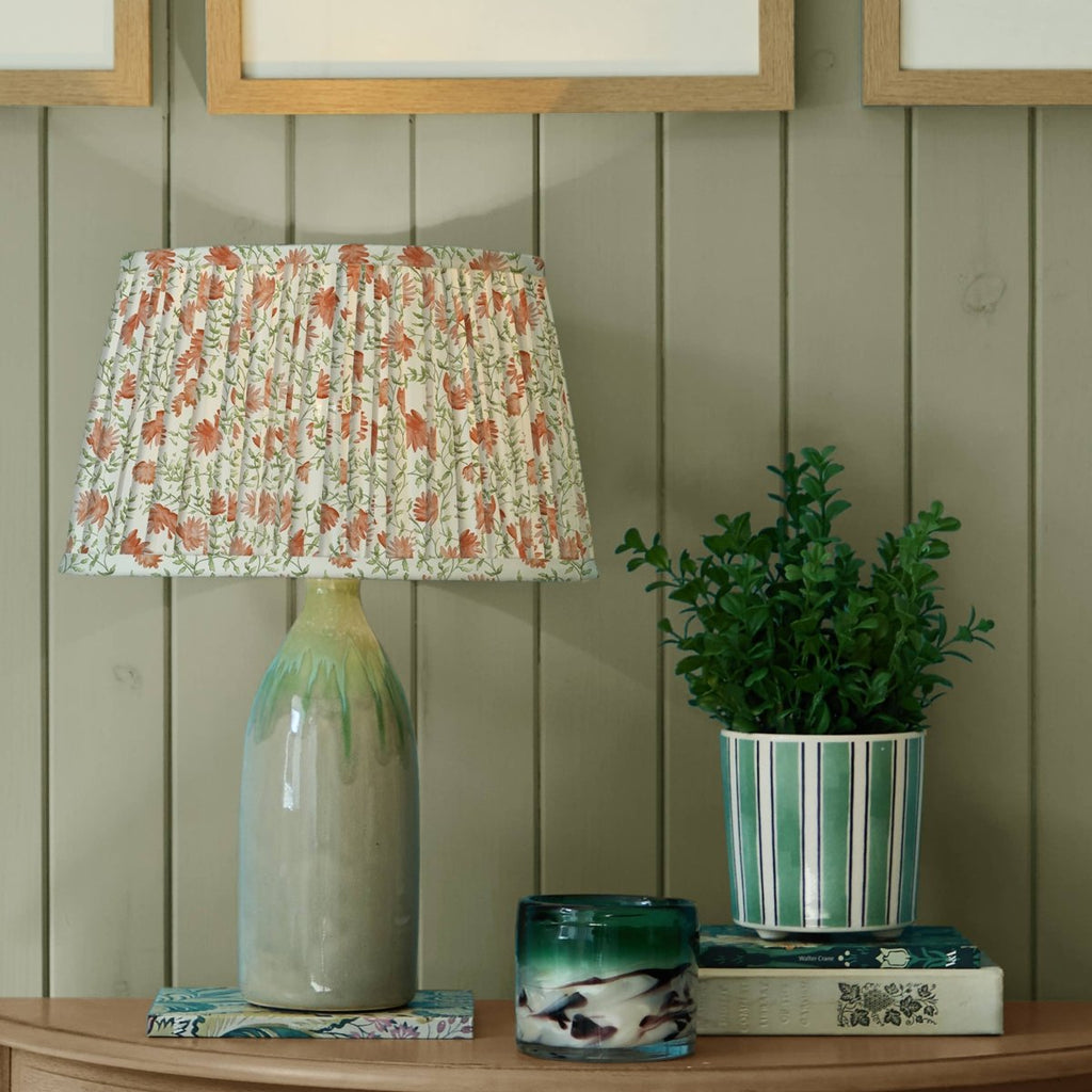 Pleated Tapered Lamp Shade - Terracotta - Draper and Mercer