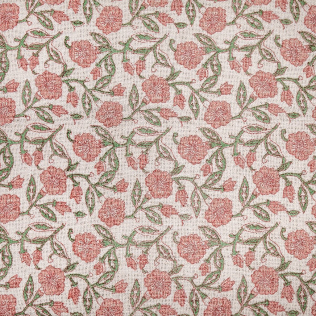 Floral Printed Cotton Throw - Coral - Draper and Mercer
