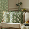 Sessile Leaf Ruffle Cushion – Leaf Green - Draper and Mercer