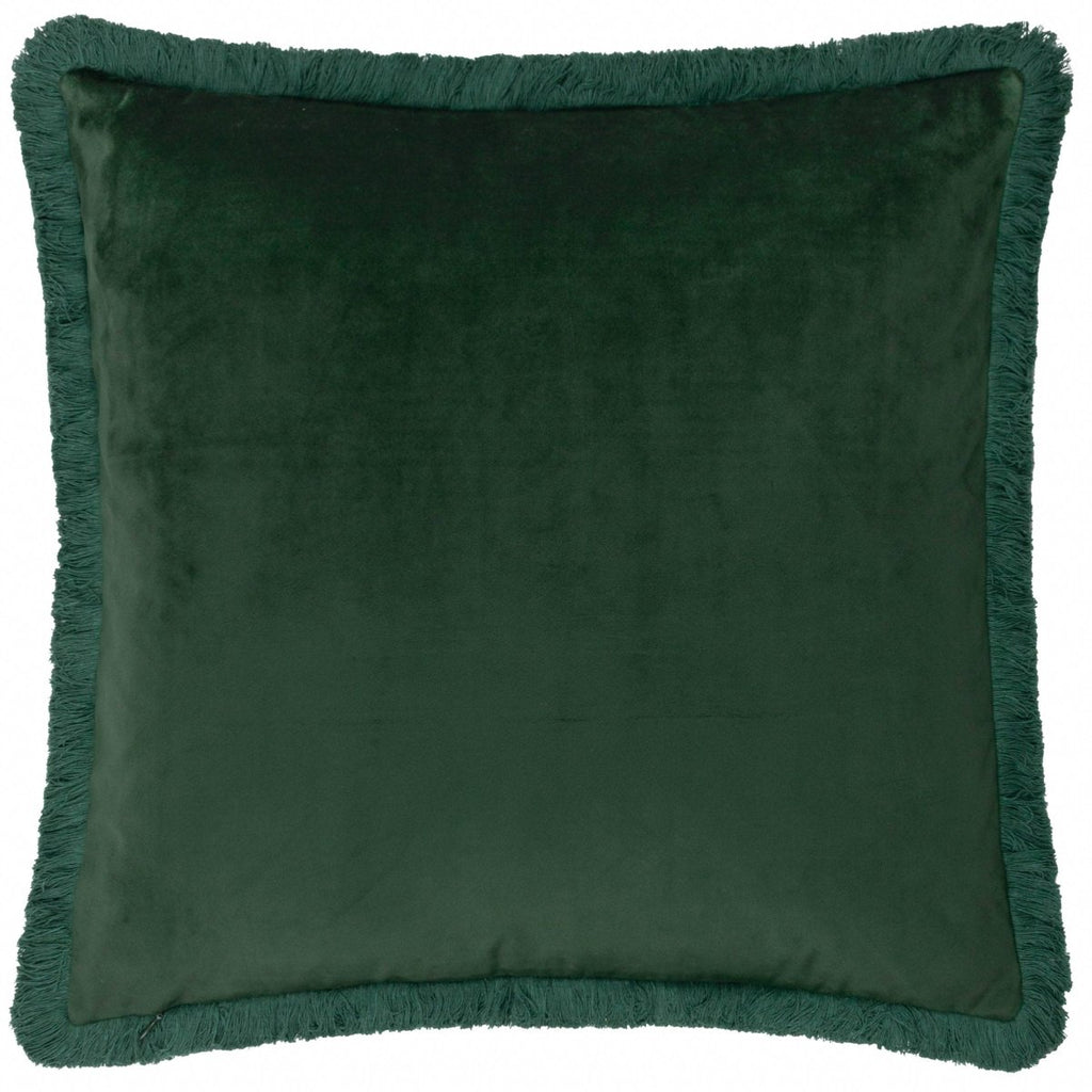 Strawberry Thief Embroidered Velvet Cushion - Forest - Draper and Mercer