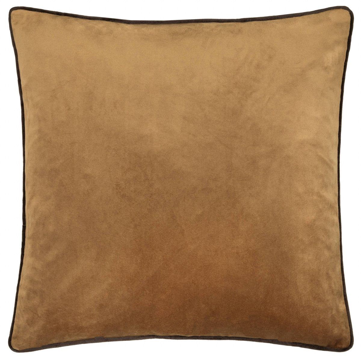 Meridian Velvet Cushion - Caramel/Chocolate - Draper and Mercer