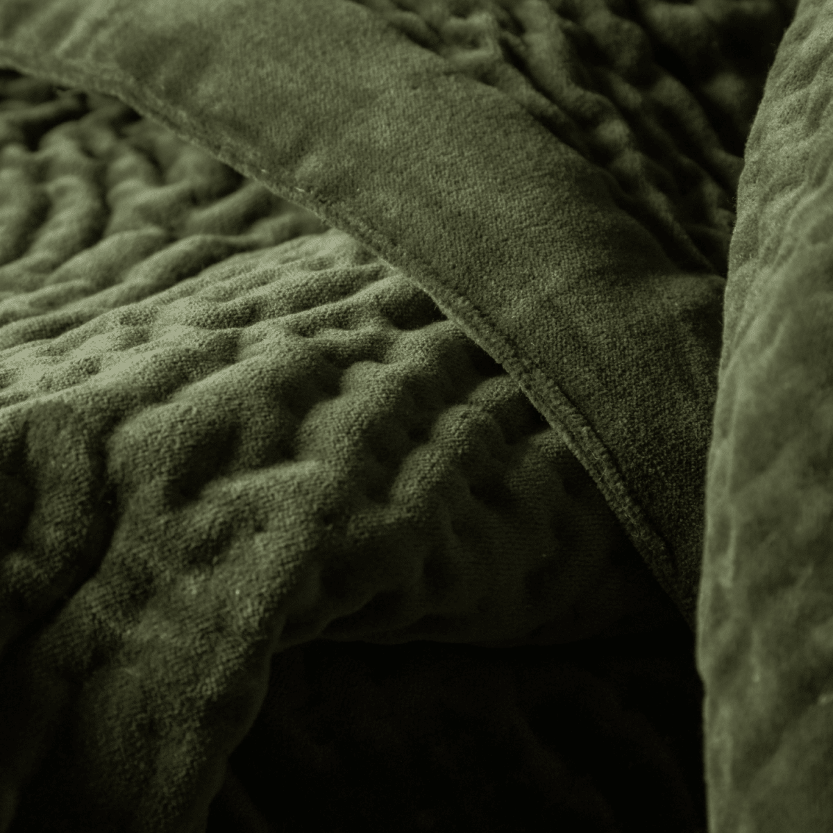 Velvet Quilted Throw - Sage - Draper and Mercer