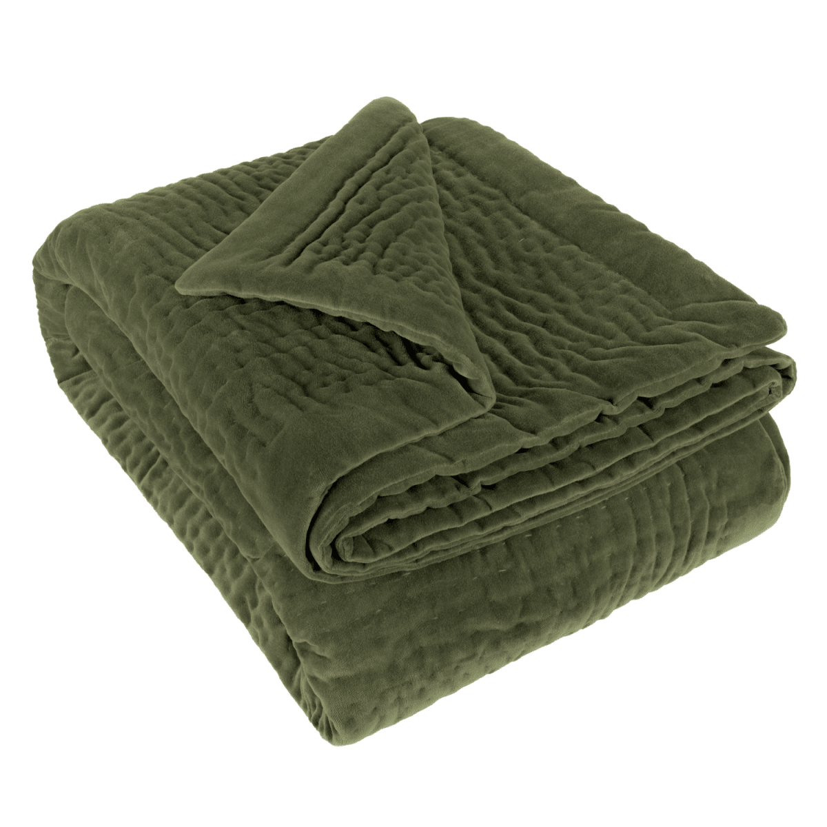 Velvet Quilted Throw - Sage - Draper and Mercer