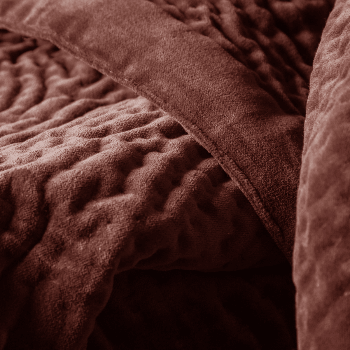 Velvet Quilted Throw - Persimmon - Draper and Mercer
