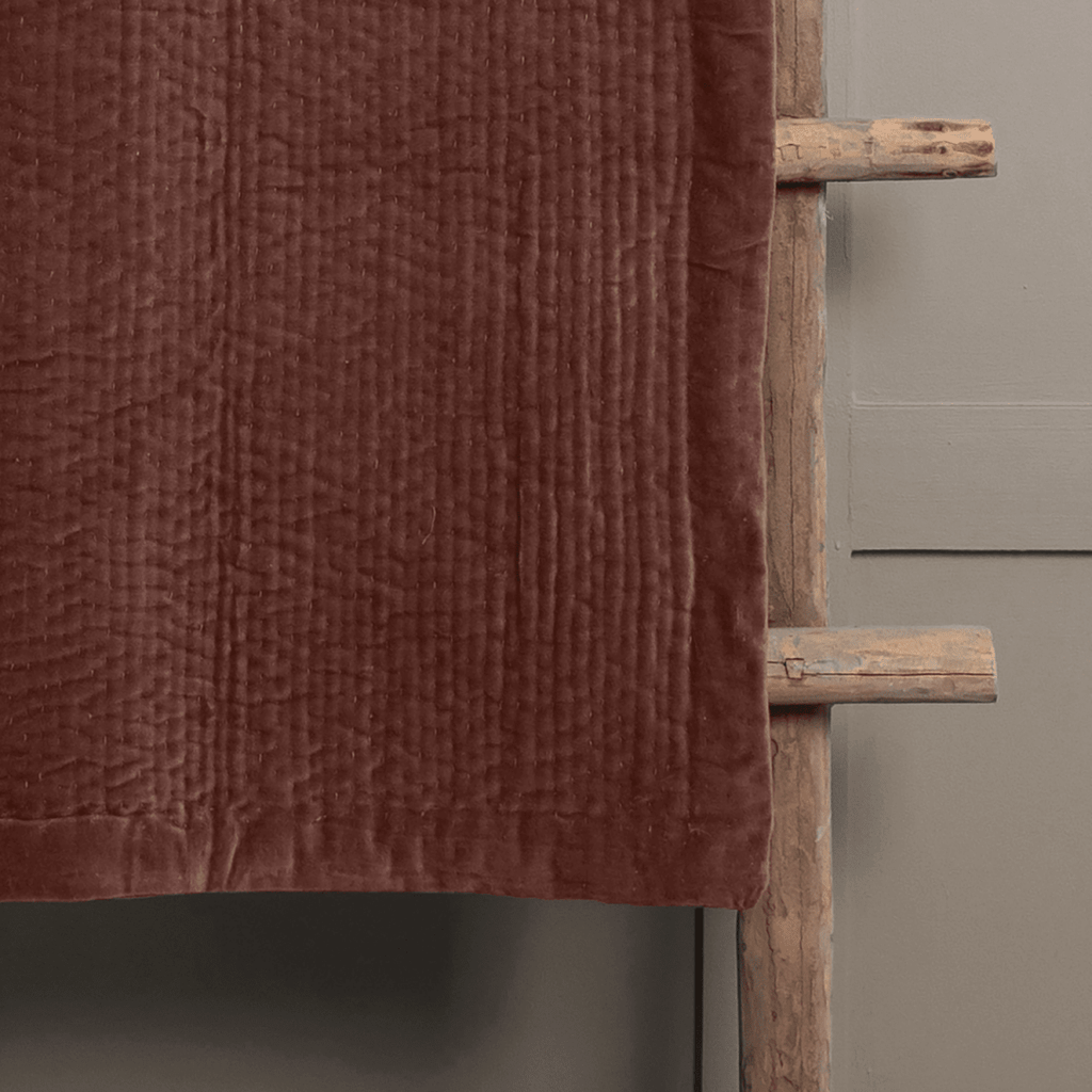 Velvet Quilted Throw - Persimmon - Draper and Mercer