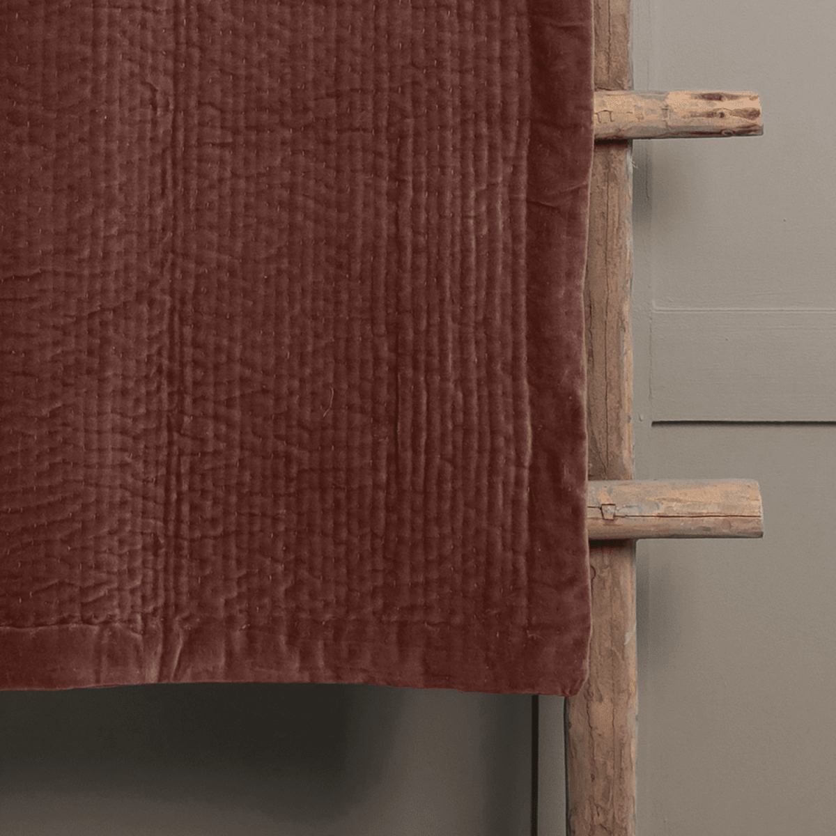 Velvet Quilted Throw - Persimmon - Draper and Mercer