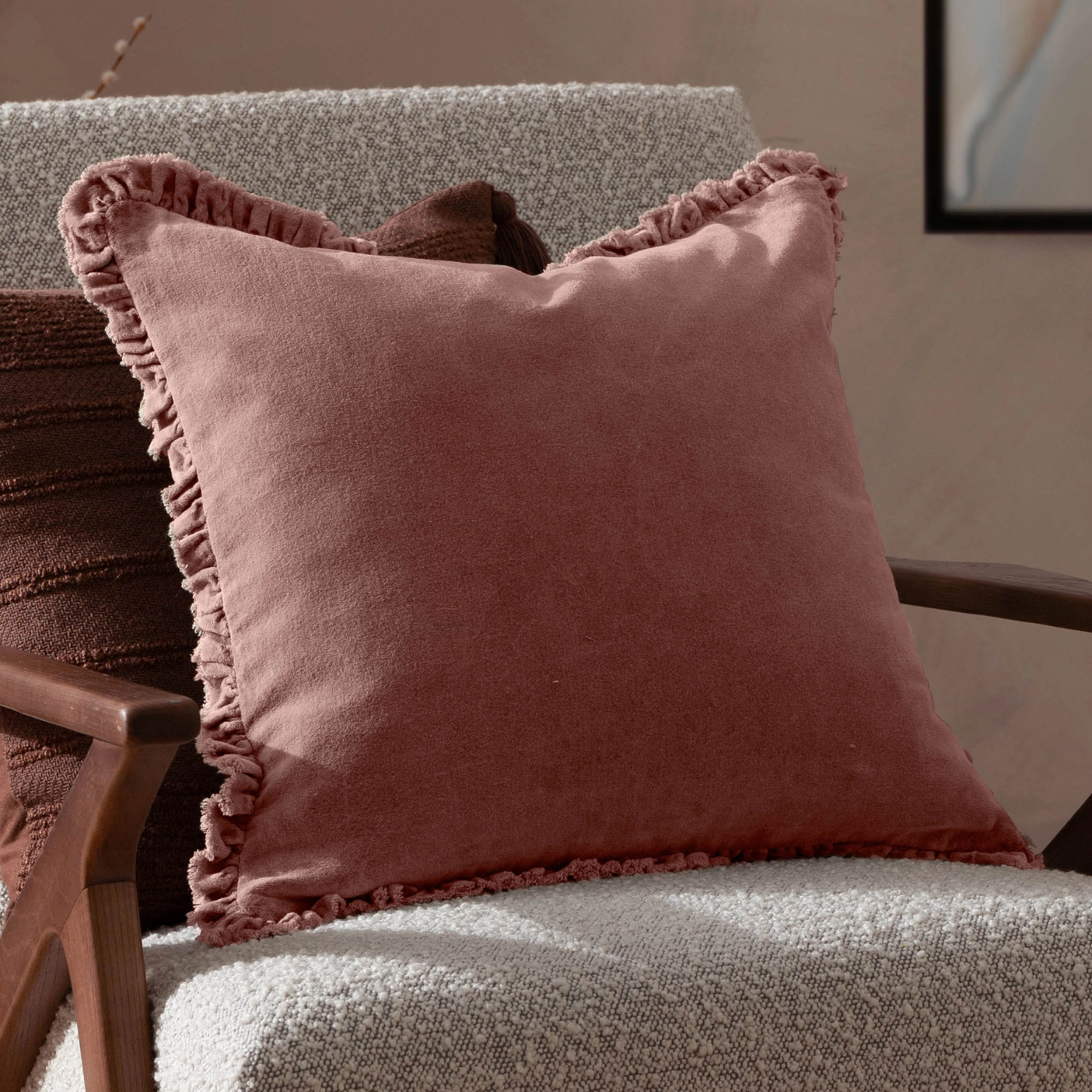 Floral Tasselled & Rosewood Velvet Cushion Bundle