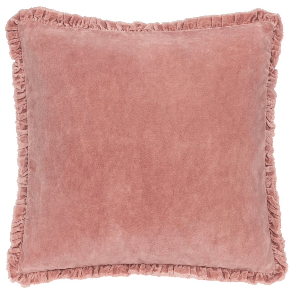 Washed Cotton Velvet Cushion – Rosewood - Draper and Mercer