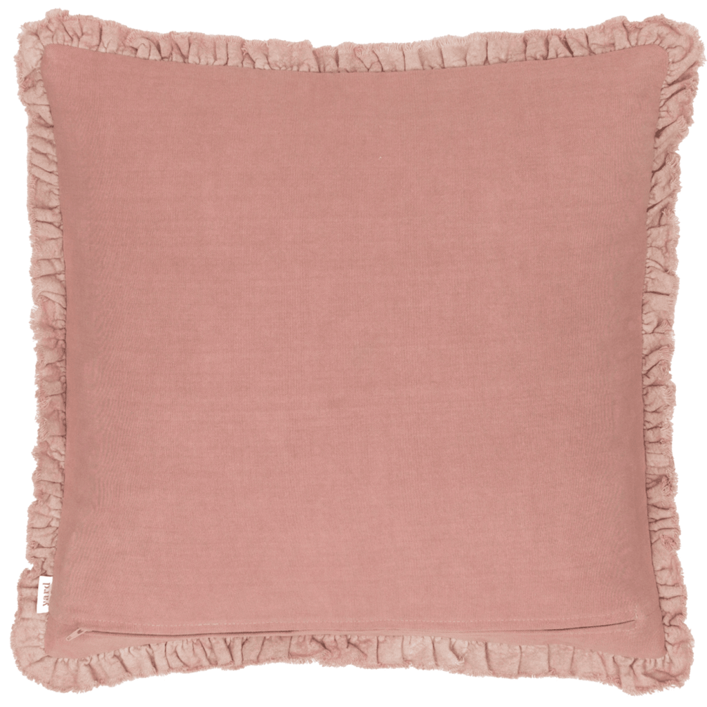 Washed Cotton Velvet Cushion – Rosewood - Draper and Mercer