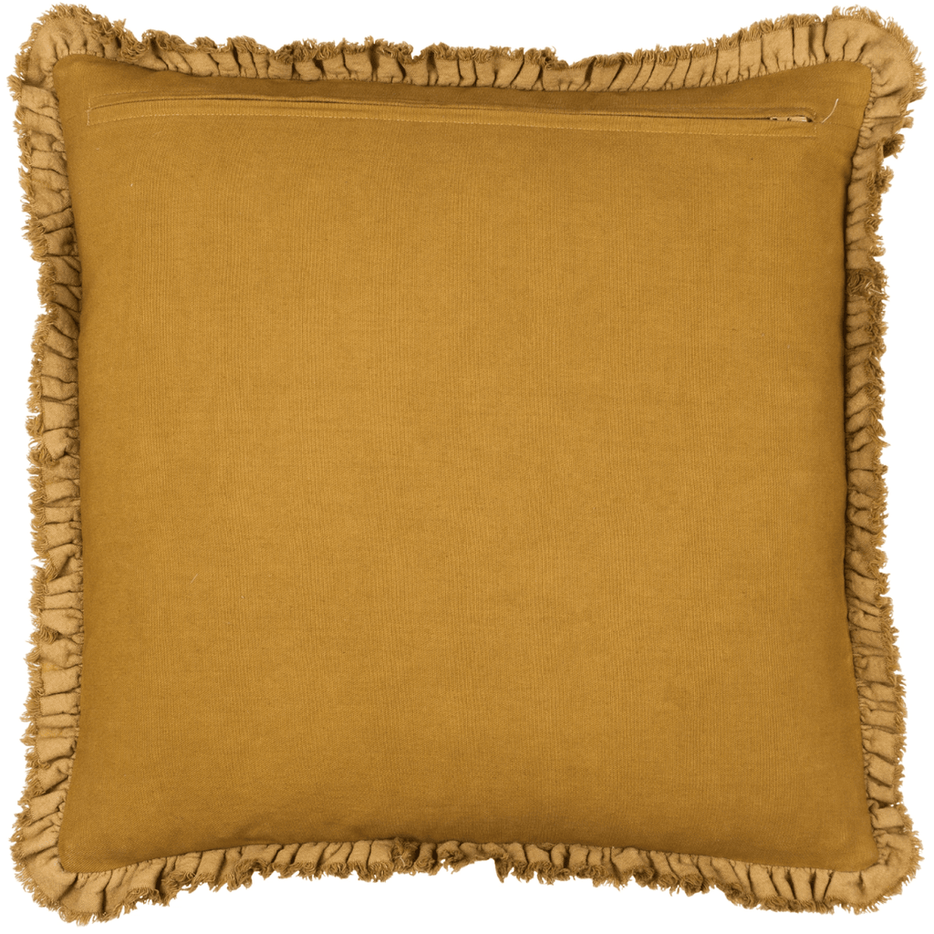 Washed Cotton Velvet Cushion – Saffron - Draper and Mercer