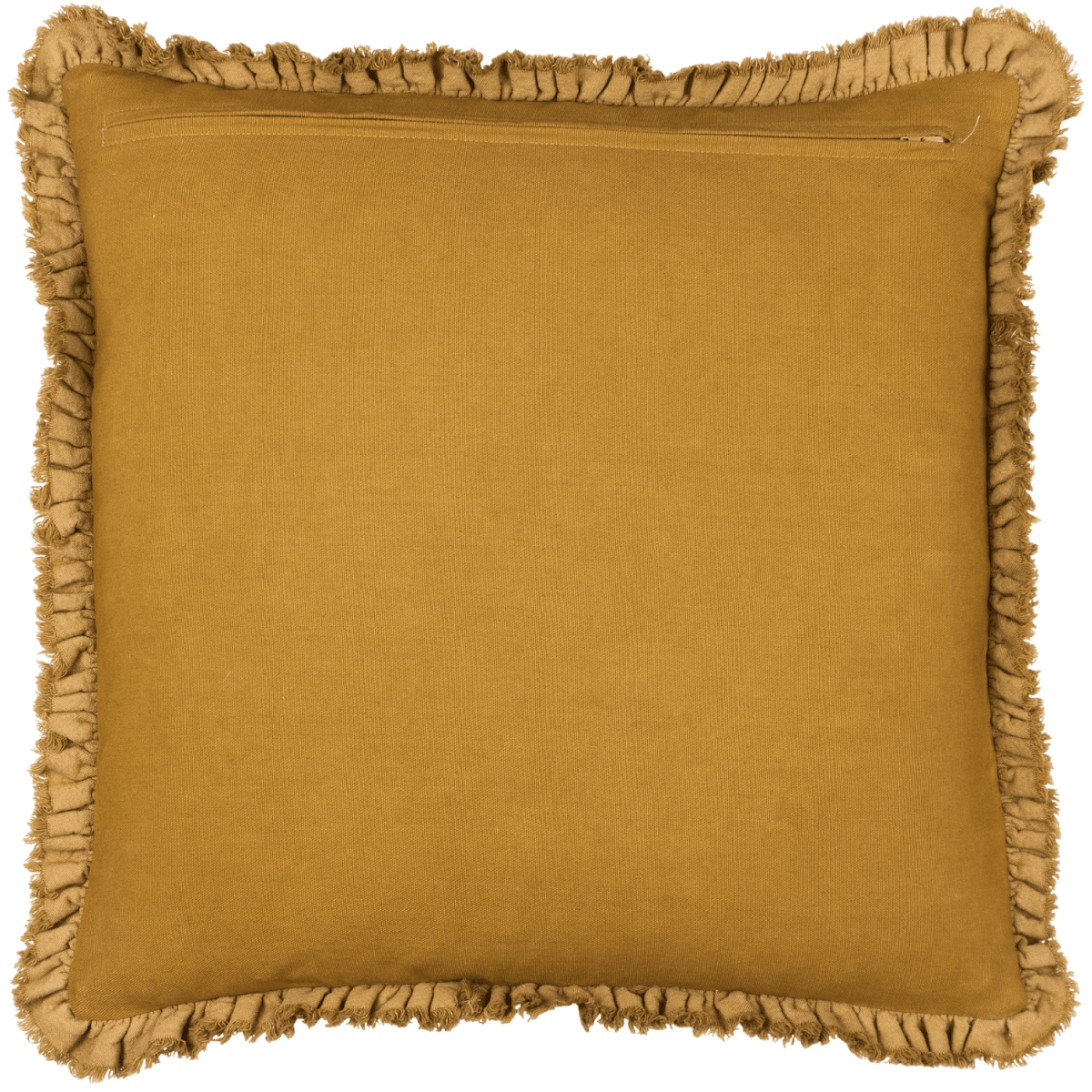 Washed Cotton Velvet Cushion – Saffron - Draper and Mercer