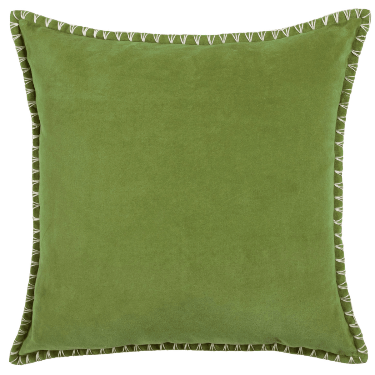 Stitch Embroidered Cushion - Green - Draper and Mercer