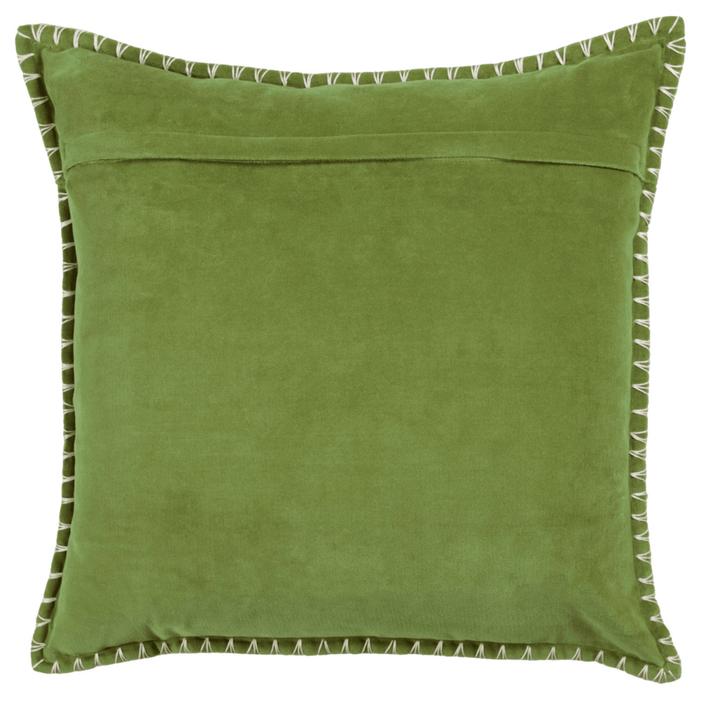 Stitch Embroidered Cushion - Green - Draper and Mercer