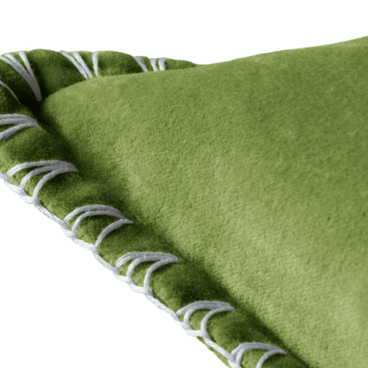 Stitch Embroidered Cushion - Green - Draper and Mercer