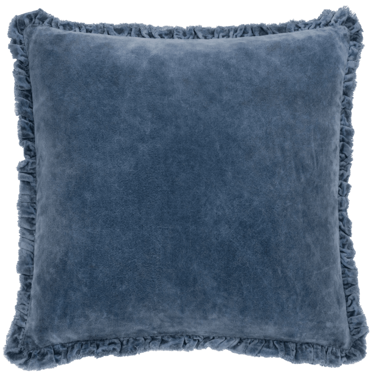 Washed Cotton Velvet Cushion – Ink - Draper and Mercer