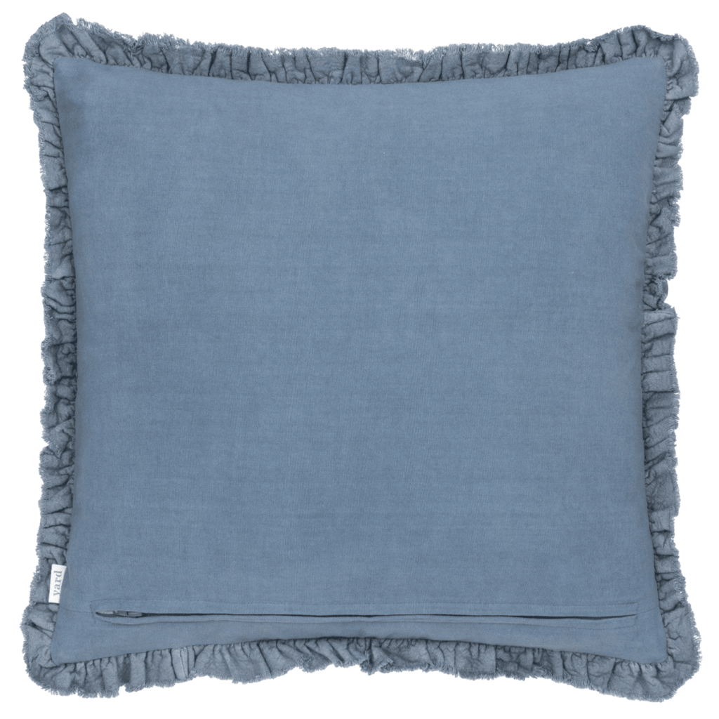Washed Cotton Velvet Cushion – Ink - Draper and Mercer