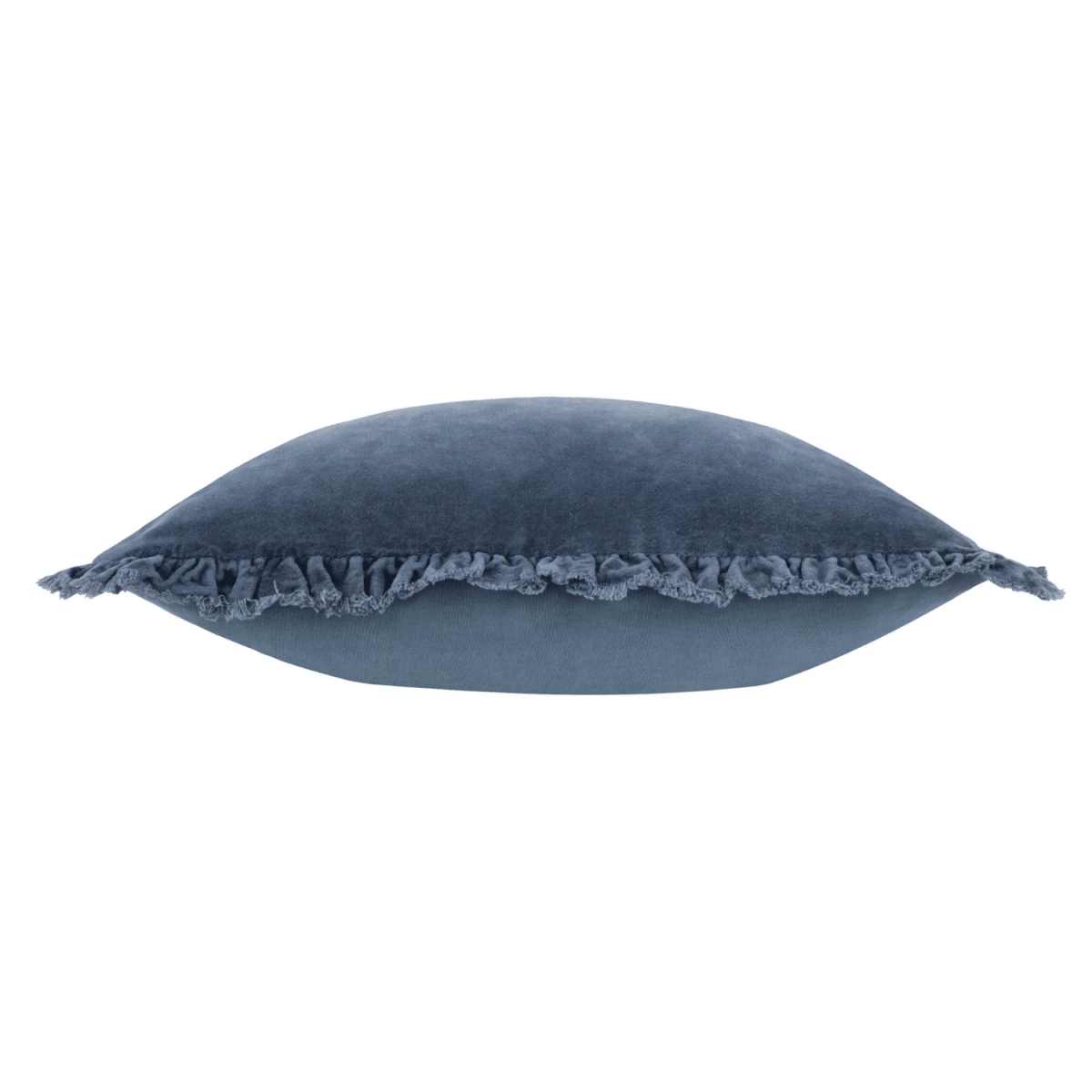 Washed Cotton Velvet Cushion – Ink - Draper and Mercer