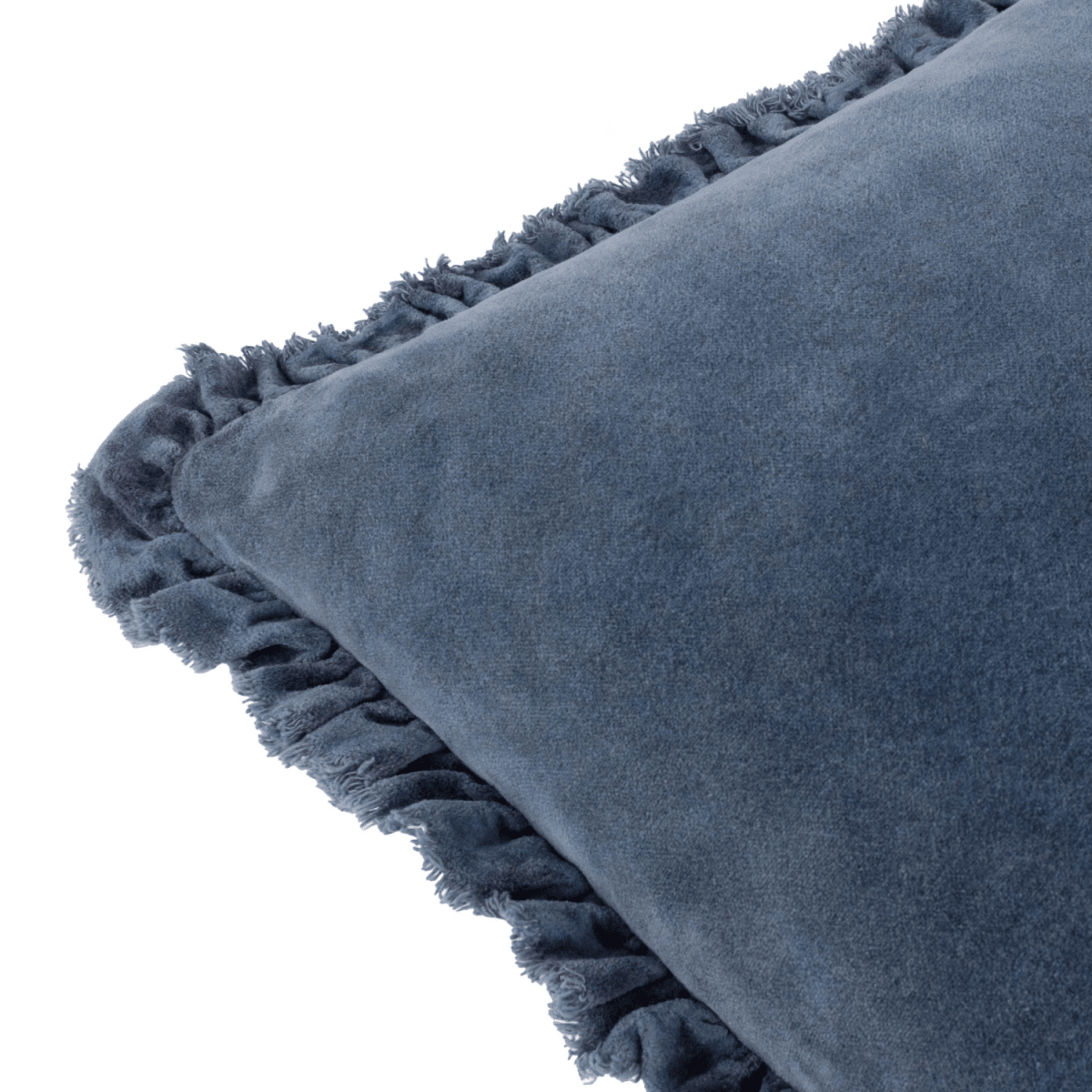 Washed Cotton Velvet Cushion – Ink - Draper and Mercer