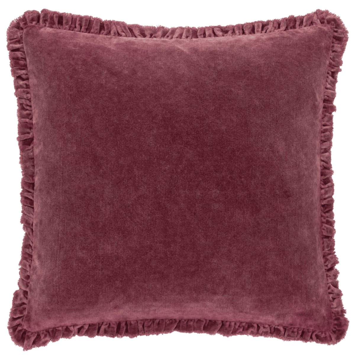 Washed Cotton Velvet Cushion – Burnt Red - Draper and Mercer