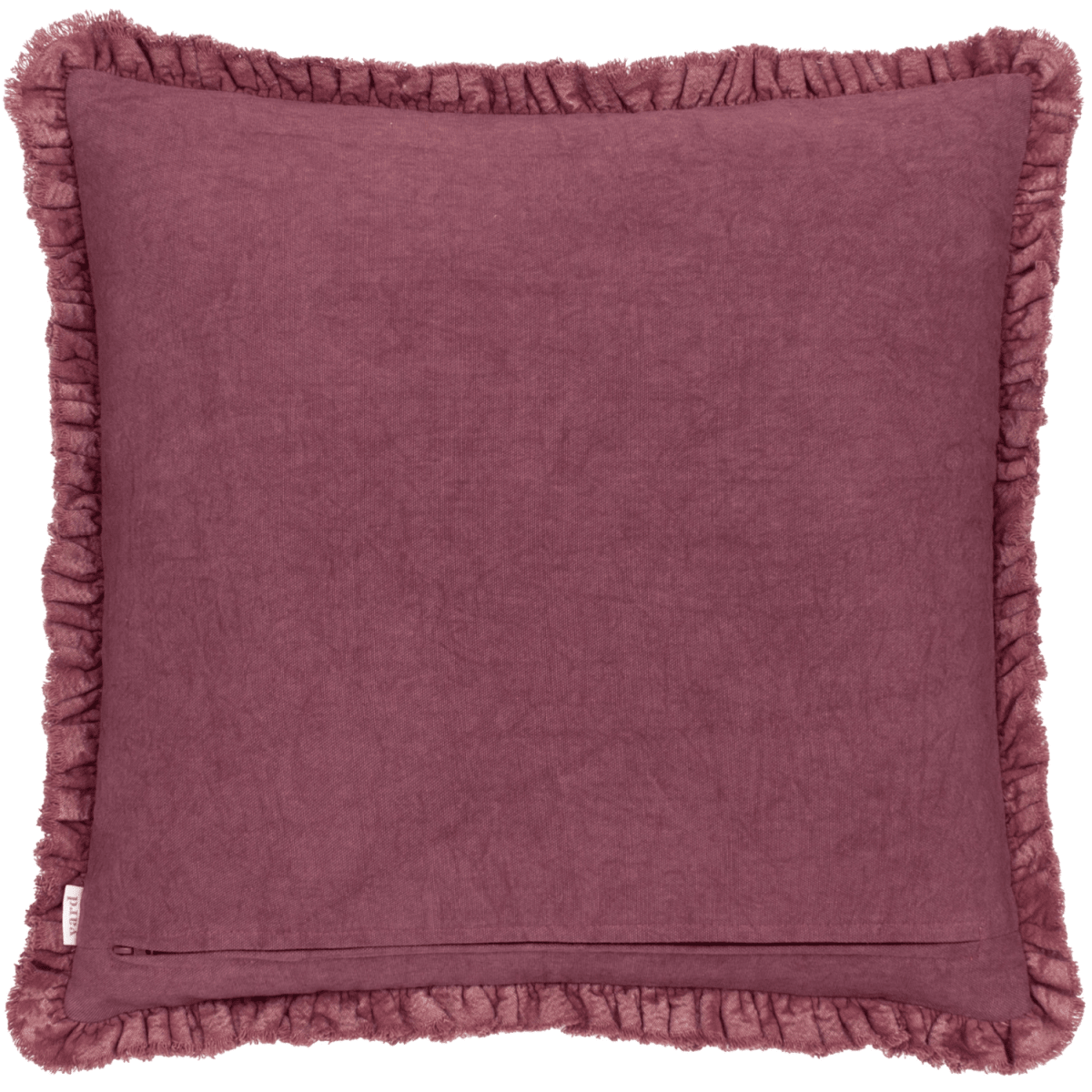 Washed Cotton Velvet Cushion – Burnt Red - Draper and Mercer