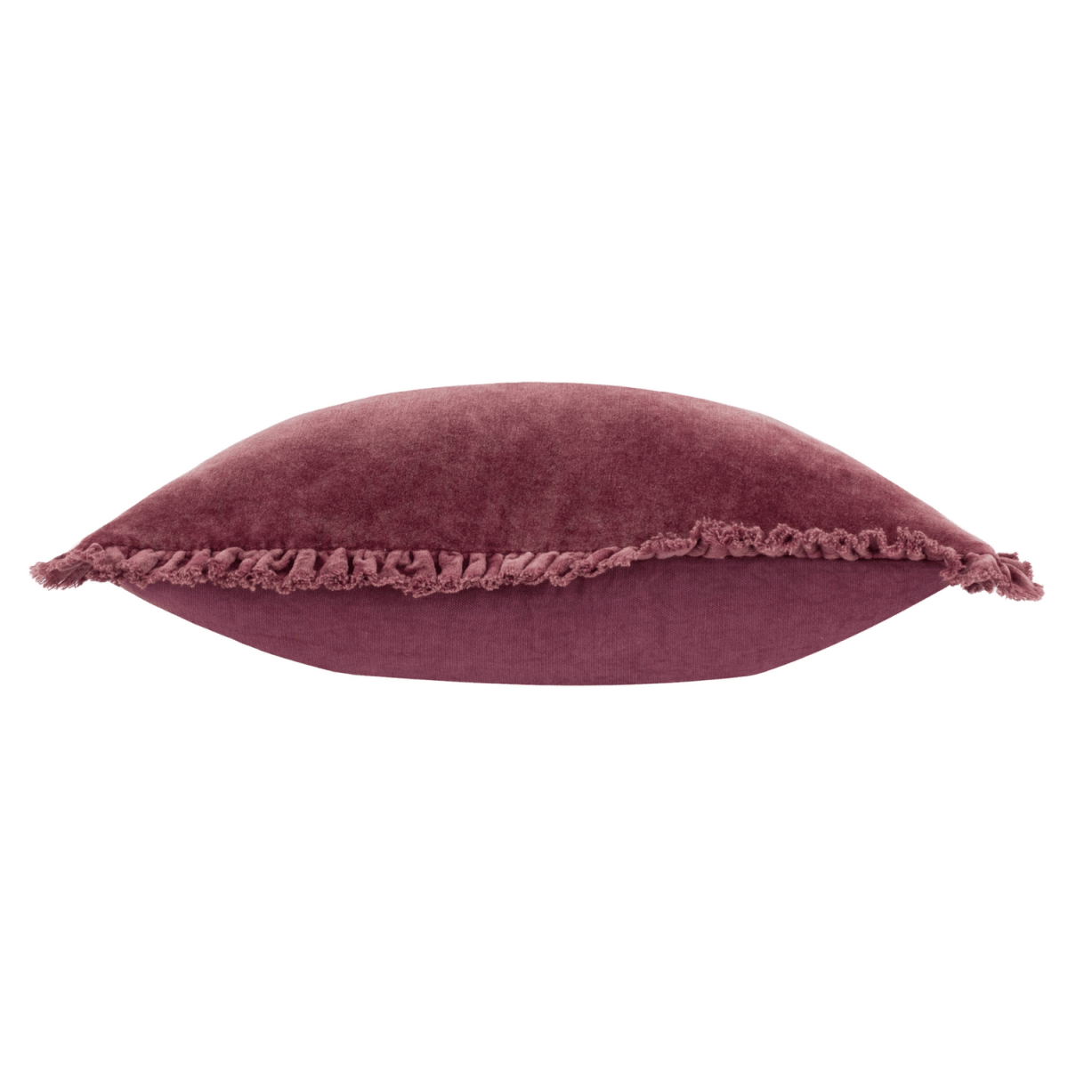 Washed Cotton Velvet Cushion – Burnt Red - Draper and Mercer