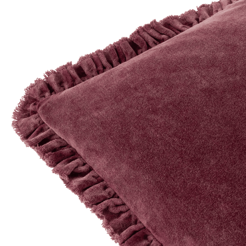 Washed Cotton Velvet Cushion – Burnt Red - Draper and Mercer