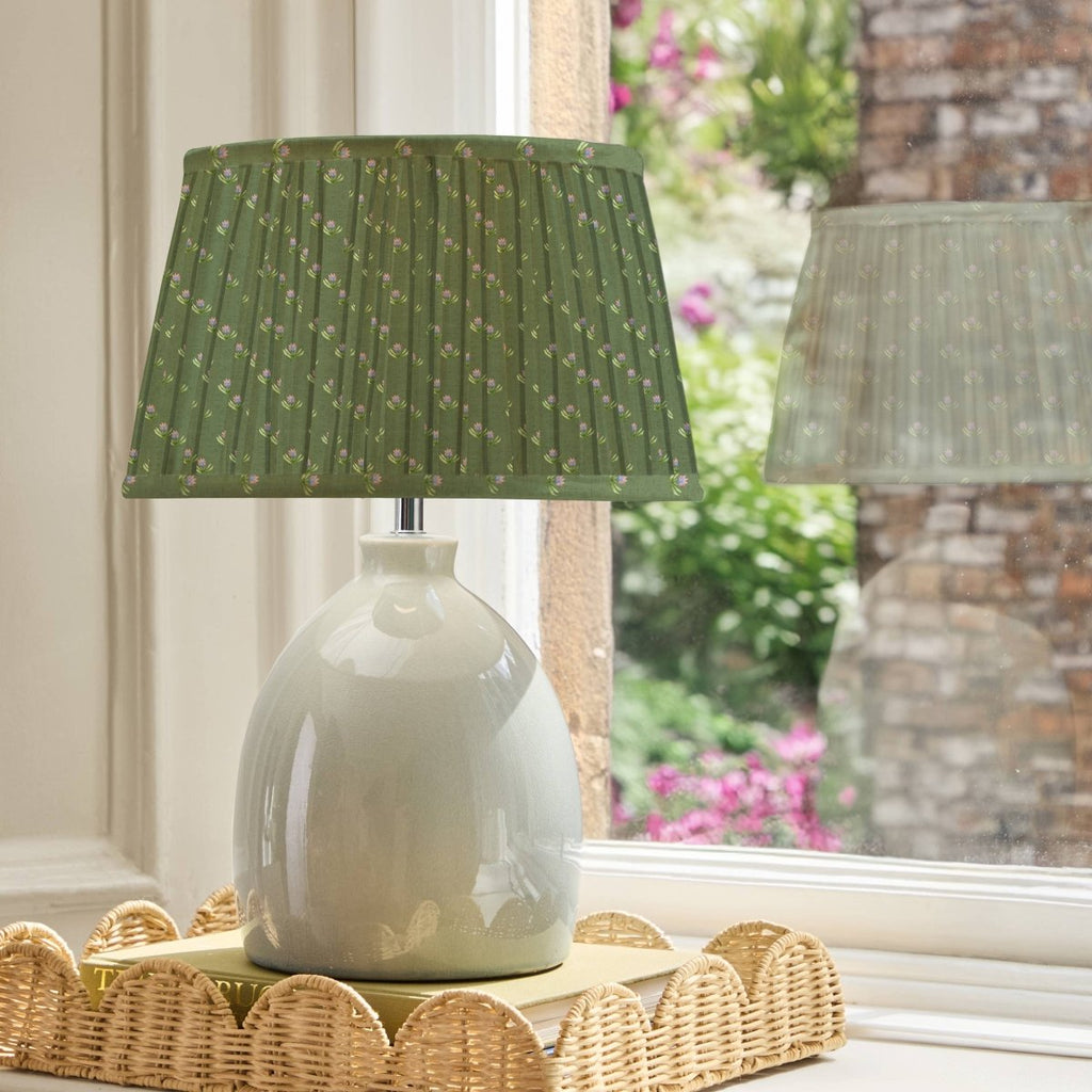 Pleated Tapered Lamp Shade - Sage - Draper and Mercer