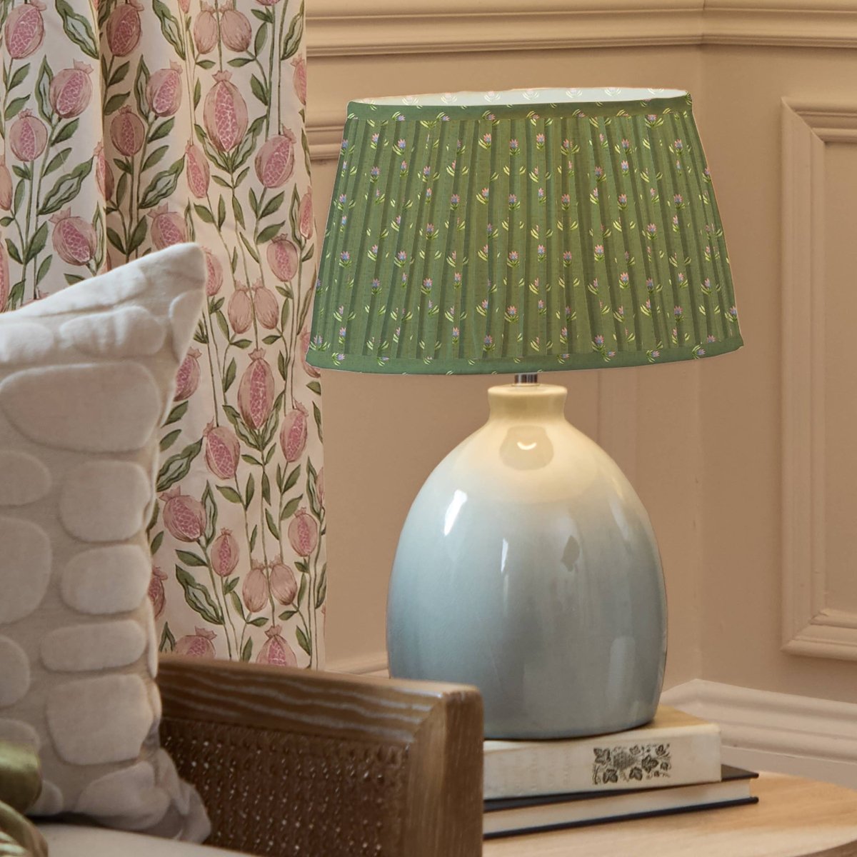 Pleated Tapered Lamp Shade - Sage - Draper and Mercer
