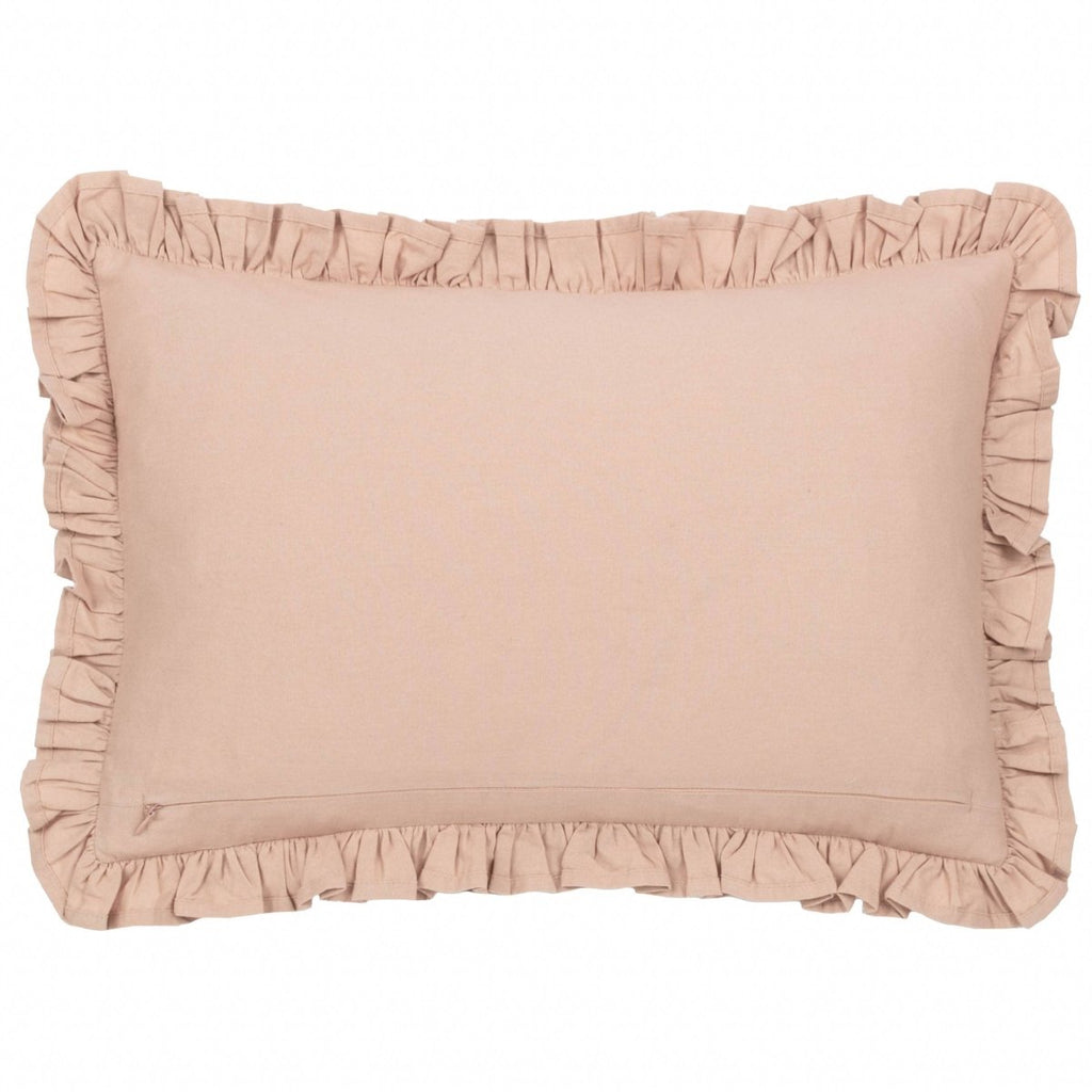 Embroidered Cotton Cushion - Petal - Draper and Mercer